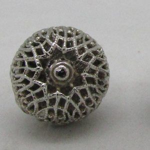 Woman's Monet Reticulated Silver Urchin Post Earrings